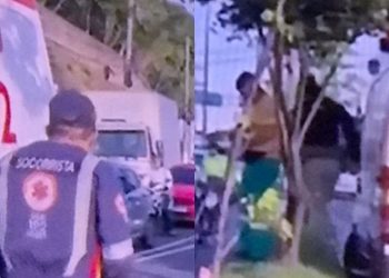 Acidente deixa grávida e motociclista feridos em Manaus