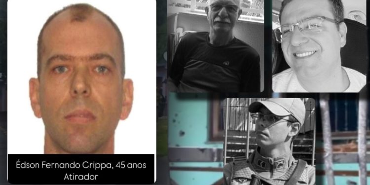 Homem mata pai, irmão e agente militar, nove feridos e é encontrado morto após tiroteio