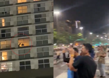 Cena inusitada: casal flagrado em momentos íntimos atrai torcida