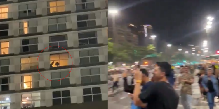 Cena inusitada: casal flagrado em momentos íntimos atrai torcida