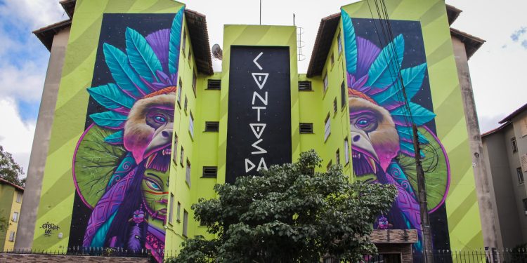 Artista amazonense estampa símbolo de luta pela preservação da Amazônia em obra visual em SP