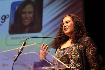 São Paulo (SP), 11/11/2024 - Beatriz Arcoverde recebe Prêmio +Admirados Jornalistas Negros e Negras da
Imprensa Brasileira. Foto: +Admirados Jornalistas Negros e Negras da 
Imprensa Brasileira/Divulgação