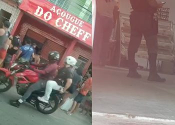 Homem tenta fugir de pistoleiro, mas acaba sendo baleado dentro de um açougue