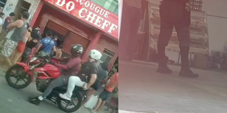 Homem tenta fugir de pistoleiro, mas acaba sendo baleado dentro de um açougue Homem tenta fugir de pistoleiro, mas acaba sendo baleado dentro de um açougue