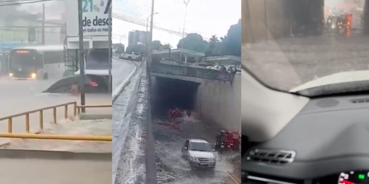 Vídeos: Chuvas intensas causam alagamentos e dificultam a vida de populares em Manaus