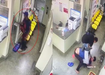 Funcionário de UBS imobiliza assaltante armado com técnica de jiu-jítsu; veja o vídeo