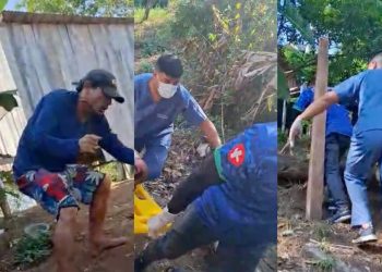 Homem é esfaqueado duas vezes enquanto era resgatado em área de mata; veja o vídeo