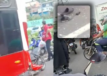 Irmãos venezuelanos sofrem grave acidente de moto na Avenida das Torres