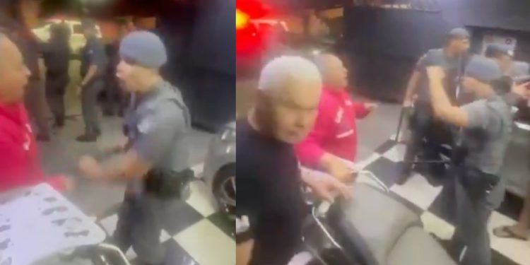 Abordagem policial termina com idosa agredida e caos em residência; veja o vídeo