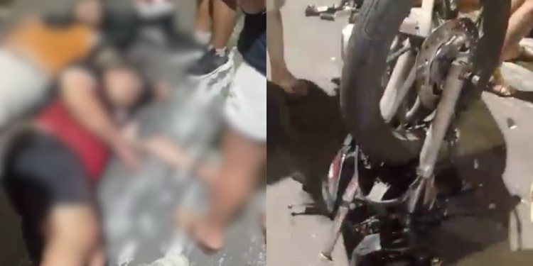 Acidente grave entres motos deixa feridos; veja o vídeo