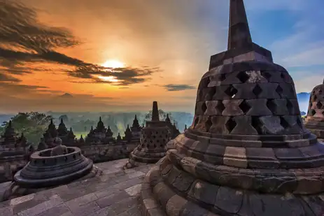 Indonesia Travel/Divulgação Indonésia, 09/01/2025 - Templo de Borobudur. Foto: Indonesia Travel/Divulgação