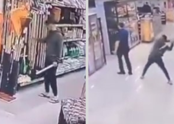 Homem acaba preso após agredir gerente de supermercado com pá