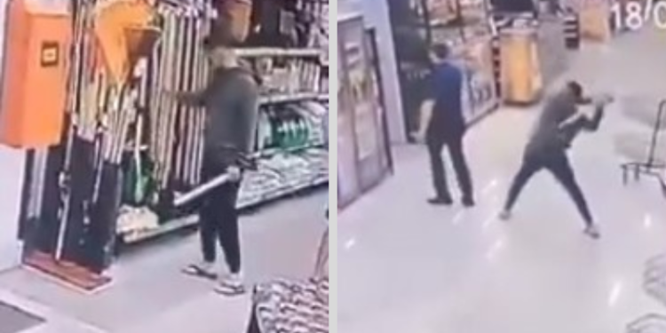 Homem acaba preso após agredir gerente de supermercado com pá