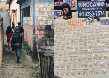 Casal é preso em flagrante com arma e drogas em Manaus