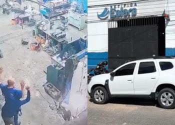 Quadrilha armada assalta empresa em Manaus e deixa funcionários reféns; veja o vídeo