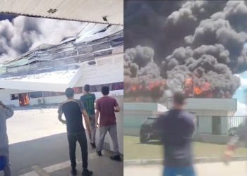 VÍDEO: Incêndio de grandes proporções atinge fábrica no Distrito Industrial ll