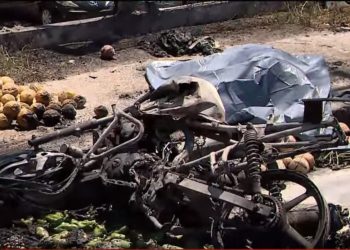 Motociclista morre carbonizado em grave acidente no Distrito Industrial