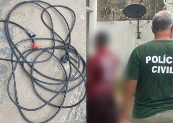 Homem é preso após agredir esposa com fio elétrico