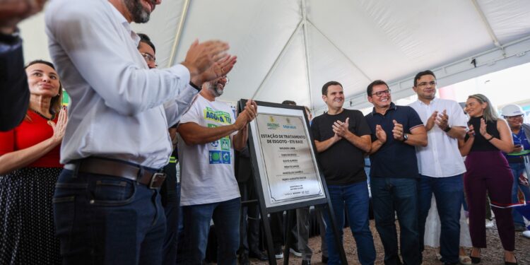 Vice-prefeito Renato Junior entrega primeira etapa de Estação de Tratamento de Esgoto