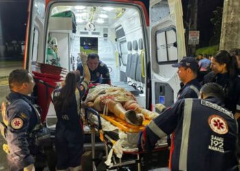 Mulher tem perna esmagada em grave acidente