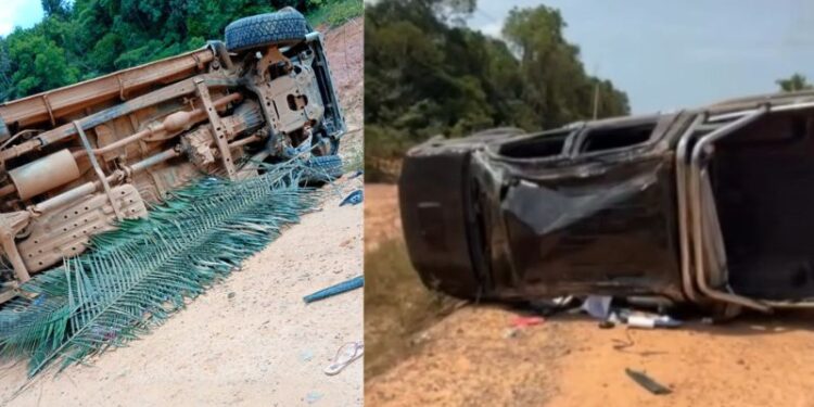 VÍDEO: duas pessoas morrem e três ficam feridas em capotamento na BR-319