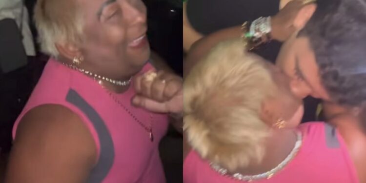 Vídeo mostra Patixa Teló trocando beijo em festa após procedimento dentário em Goiânia